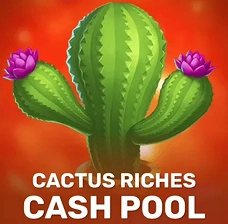 Crowngreen Cactus Riches Cash Pool slot with desert cactus and flowers
